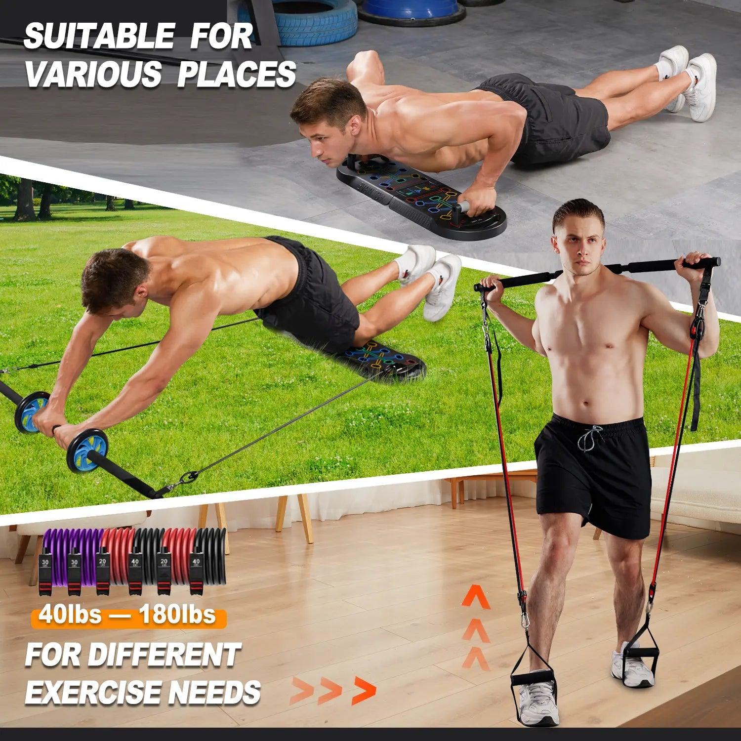 HOTWAVE Push up Board Fitness,Professional Strength Training Equipment for Chest, Shoulders, Back & Triceps, Portable Workout Station with Non-Slip Handles Home Exercise Machine Arm Exerciser Summervibes