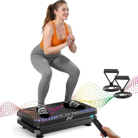 Vibration Plate Fitness Platform Exercise Machine Vibrating Shaking Full Body Shaker Workout Vibrate Stand Shake Board Sport Gym for Weight Loss Fat Burner for Women Men