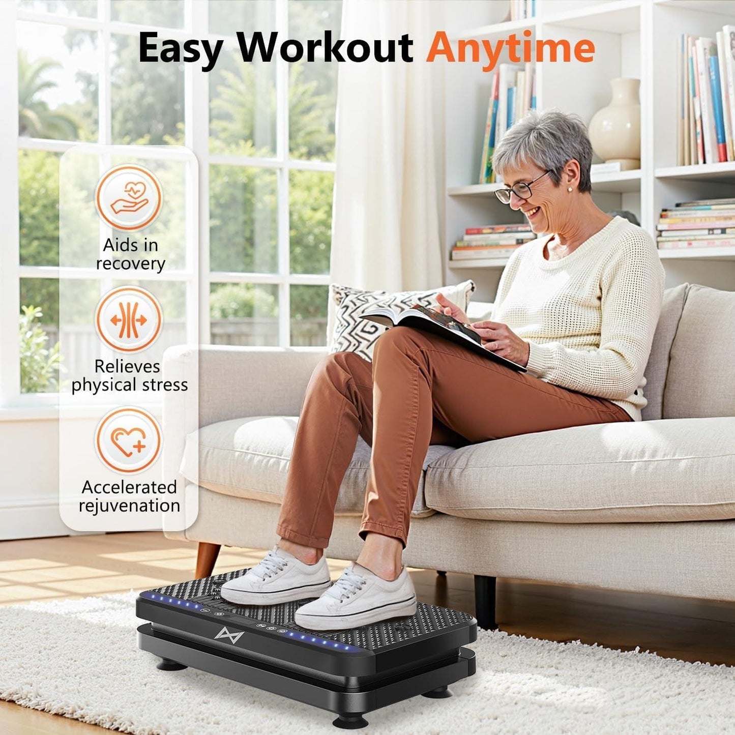 Vibration Plate Fitness Platform Exercise Machine Vibrating Shaking Full Body Shaker Workout Vibrate Stand Shake Board Sport Gym for Weight Loss Fat Burner for Women Men
