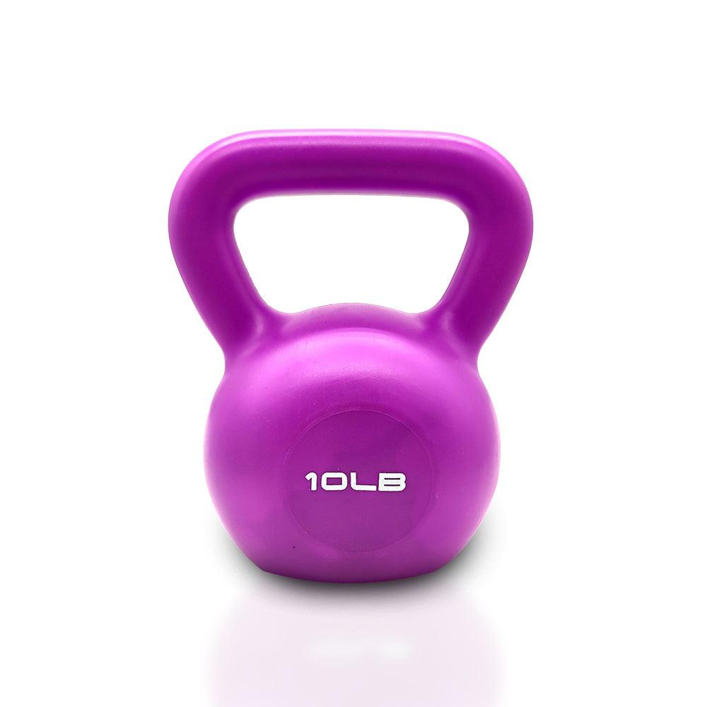 First Home Gym Kit bundle: 17-piece resistance band set, 10 lb kettlebell, and extra thick yoga mat