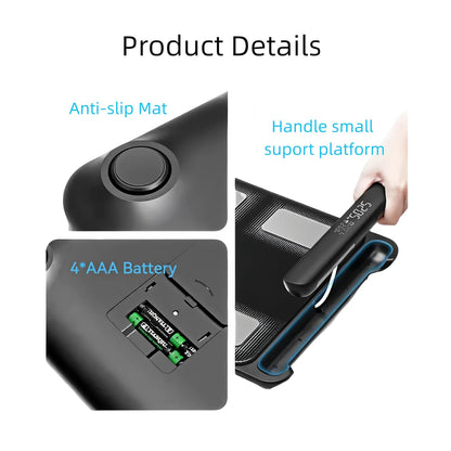 Body Fat Scale with Handles, 8-Electrode Smart Body Composition Scale for Home Use, Segmental Body Analysis, Sync with Apple Health, 400 Lb Capacit