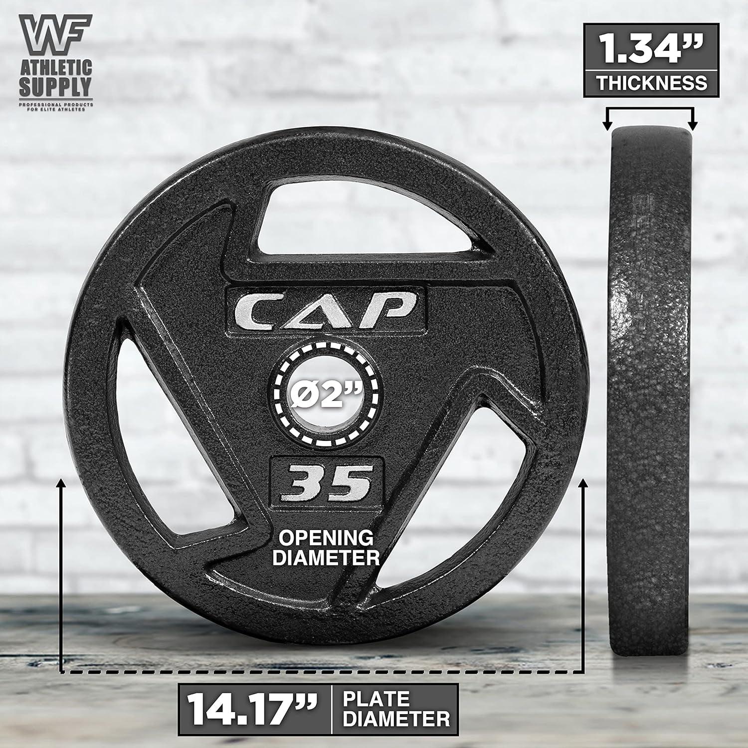 Cast Iron 2-Inch Olympic Grip Plate for Strength Training, Muscle Toning, Weight Loss & Crossfit - Multiple Choices Available