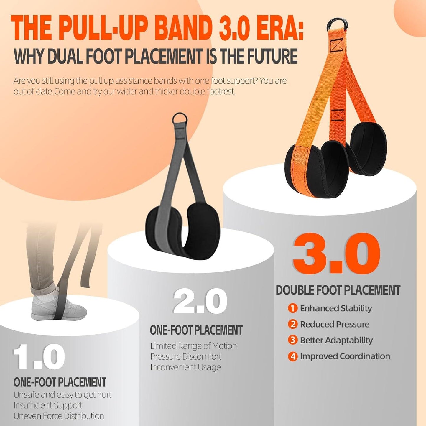 2 in 1 18PCS Heavy Resistance Bands & Assisted Pull Up Bands Combo – 300LBS/225LBS with Non-Slip Handles, Ankle Straps, Door Anchor, Adjustable Bands & Foot Pedals for Strength Training