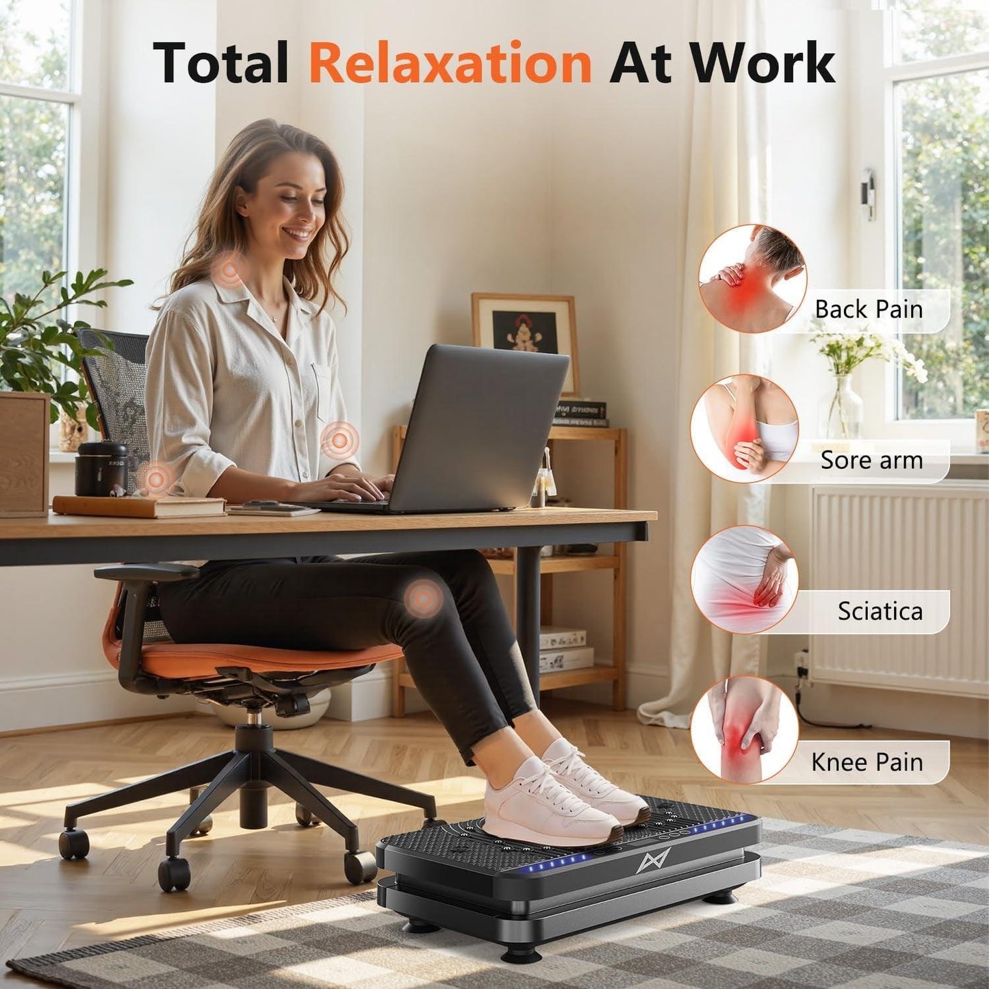 Vibration Plate Fitness Platform Exercise Machine Vibrating Shaking Full Body Shaker Workout Vibrate Stand Shake Board Sport Gym for Weight Loss Fat Burner for Women Men