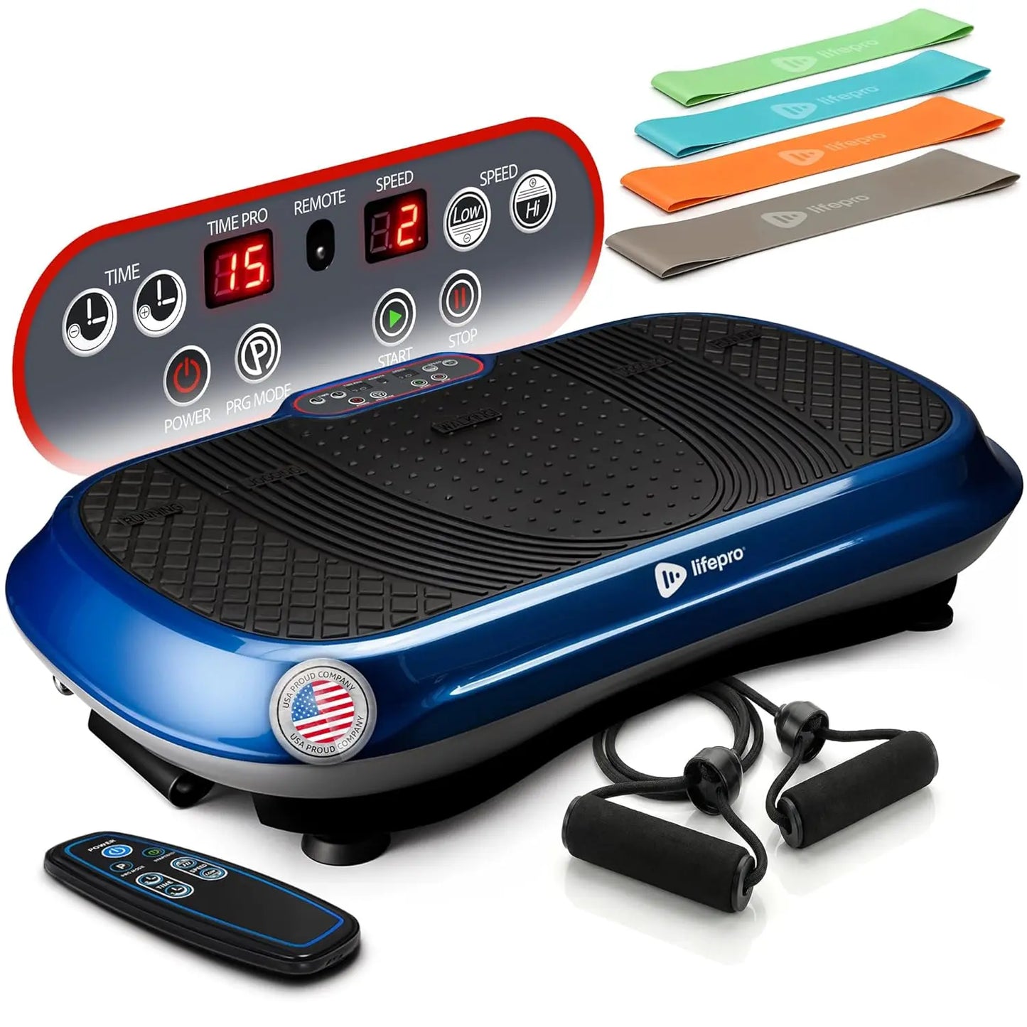 Waver Vibration Plate Exercise Machine – High-Intensity Vibration Plate for Lymphatic Drainage – Full-Body Workout Vibrating Platform with Loop Bands – Fitness Equipment for Strength & Toning Healthjourneyshop