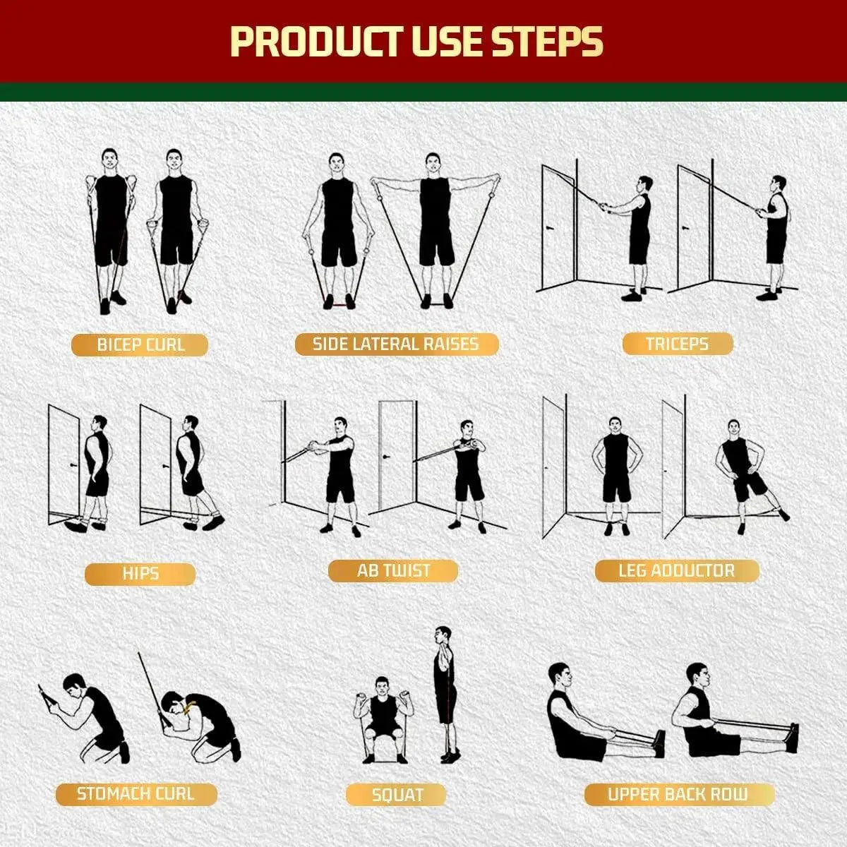 Resistance Bands, Exercise Bands, Workout Bands, Resistance Bands for Working Out with Handles for Men and Women, Exercising Bands for Strength Training Equipment at Home