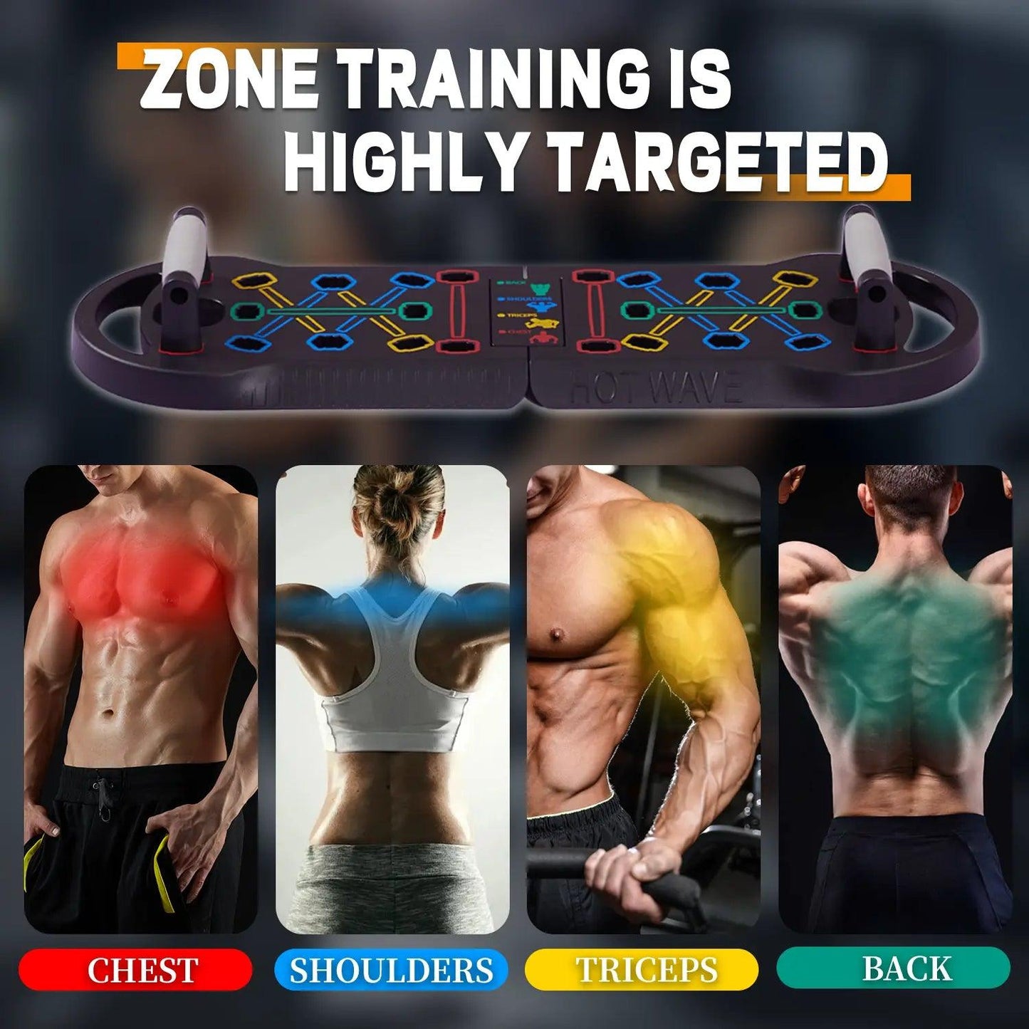 HOTWAVE Push up Board Fitness,Professional Strength Training Equipment for Chest, Shoulders, Back & Triceps, Portable Workout Station with Non-Slip Handles Home Exercise Machine Arm Exerciser Summervibes