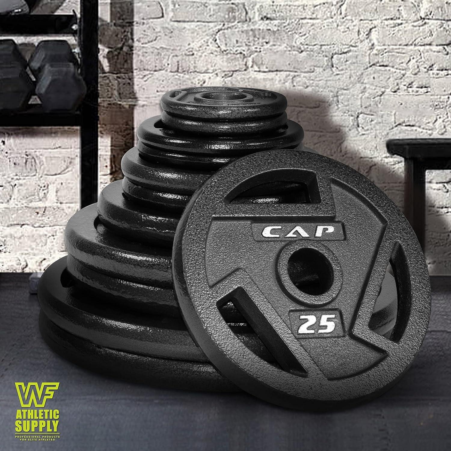 Cast Iron 2-Inch Olympic Grip Plate for Strength Training, Muscle Toning, Weight Loss & Crossfit - Multiple Choices Available