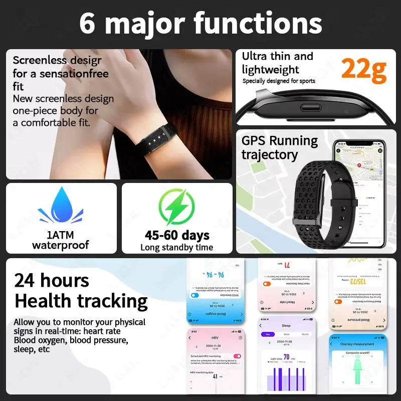 Health Smart Bracelet for Couples Heart Rate Monitor Activity Fitness Tracker Men Women Band Sports Waterproof Smart Watch