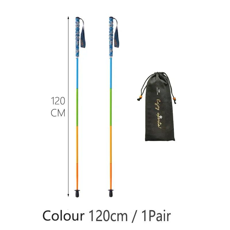 HEALING Ultra Light Trekking Pole Carbon Folding Hiking Stick Collapsible Hiking Poles Trekking Stick Walking Poles Walk