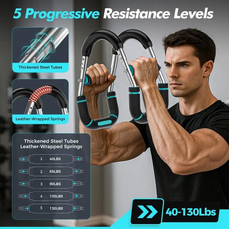 Adjustable Power Twister Bar Arm Trainer, Chest & Arm Strength Training Equipment for Men, Portable Upper Body Workout Tool for Home Gym Fitness Tiktokshopspringglowup