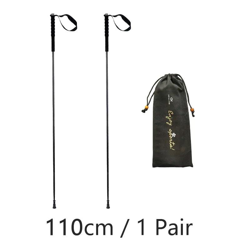 HEALING Ultra Light Trekking Pole Carbon Folding Hiking Stick Collapsible Hiking Poles Trekking Stick Walking Poles Walk