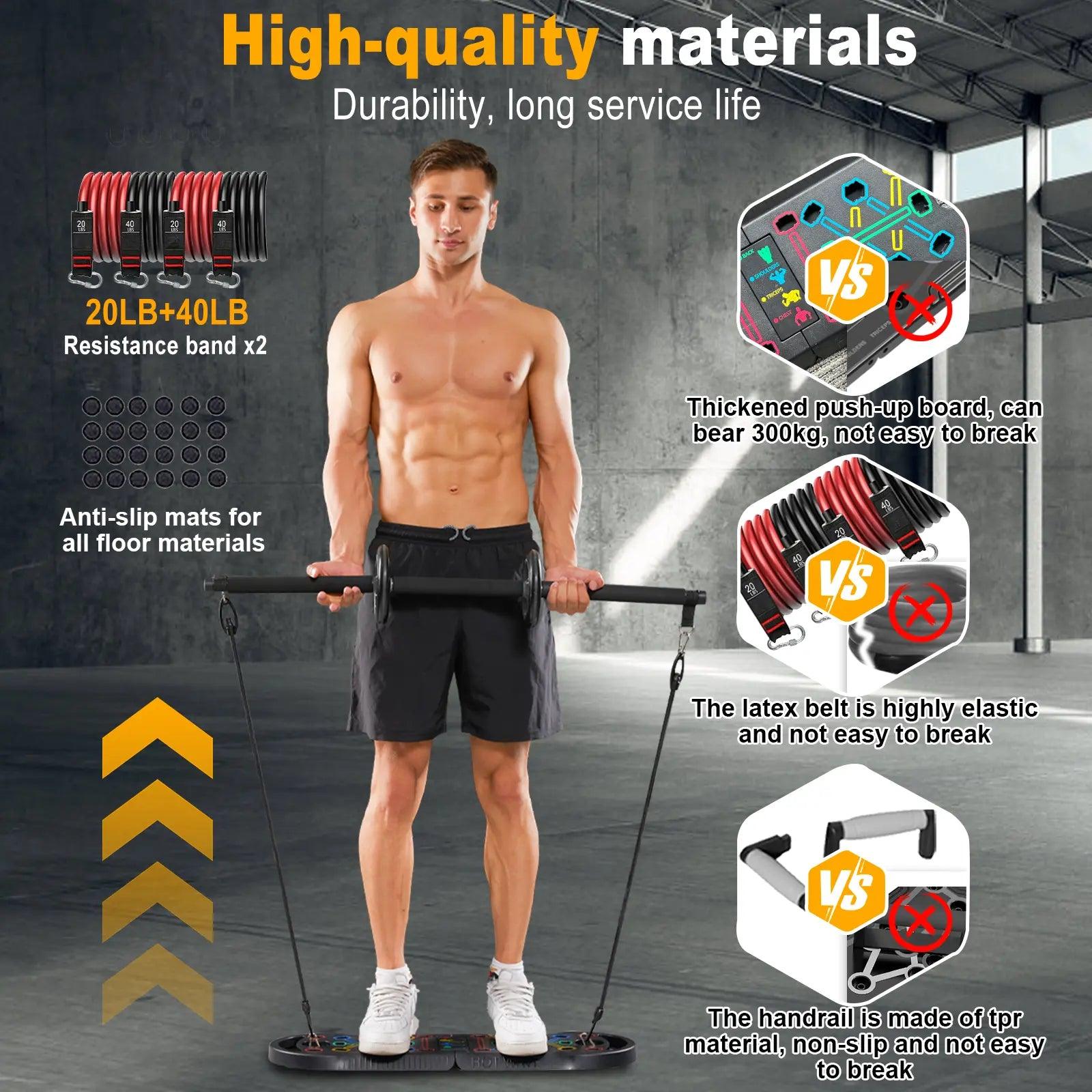 HOTWAVE Push up Board Fitness,Professional Strength Training Equipment for Chest, Shoulders, Back & Triceps, Portable Workout Station with Non-Slip Handles Home Exercise Machine Arm Exerciser Summervibes