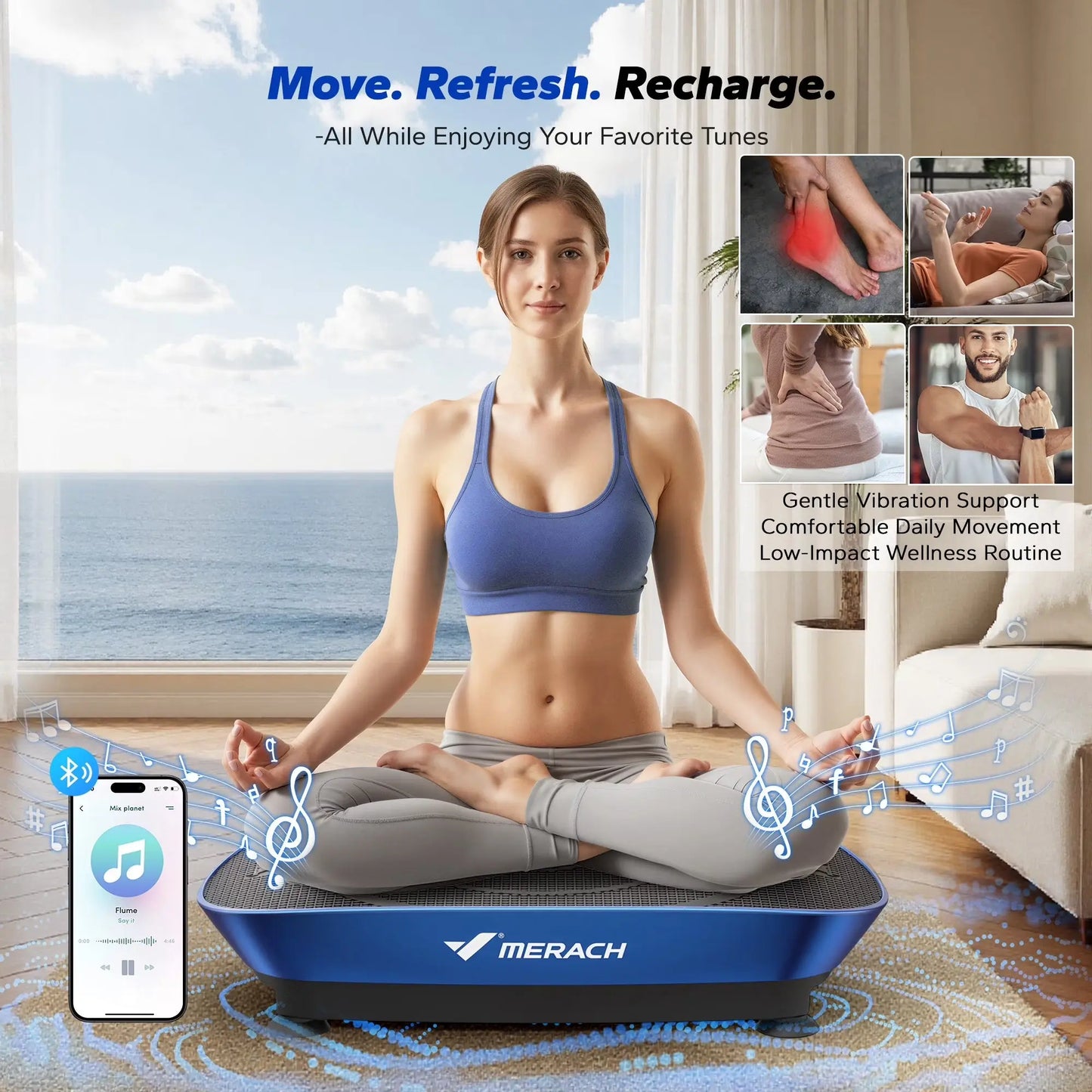 Vibration Plate Exercise Machine, Whole Body Shake Plate Exercise Machine with Remote Control