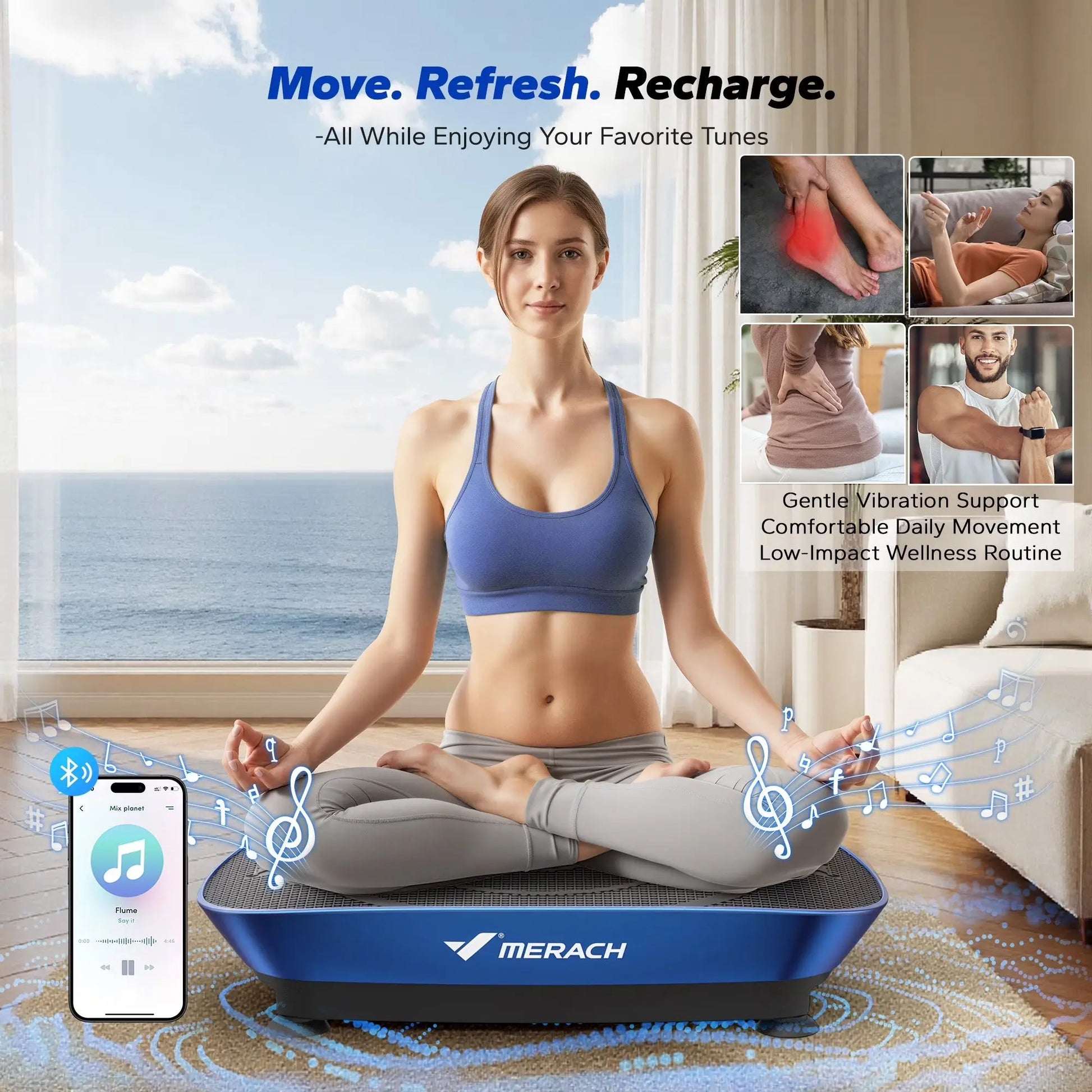 Vibration Plate Exercise Machine, Whole Body Shake Plate Exercise Machine with Remote Control