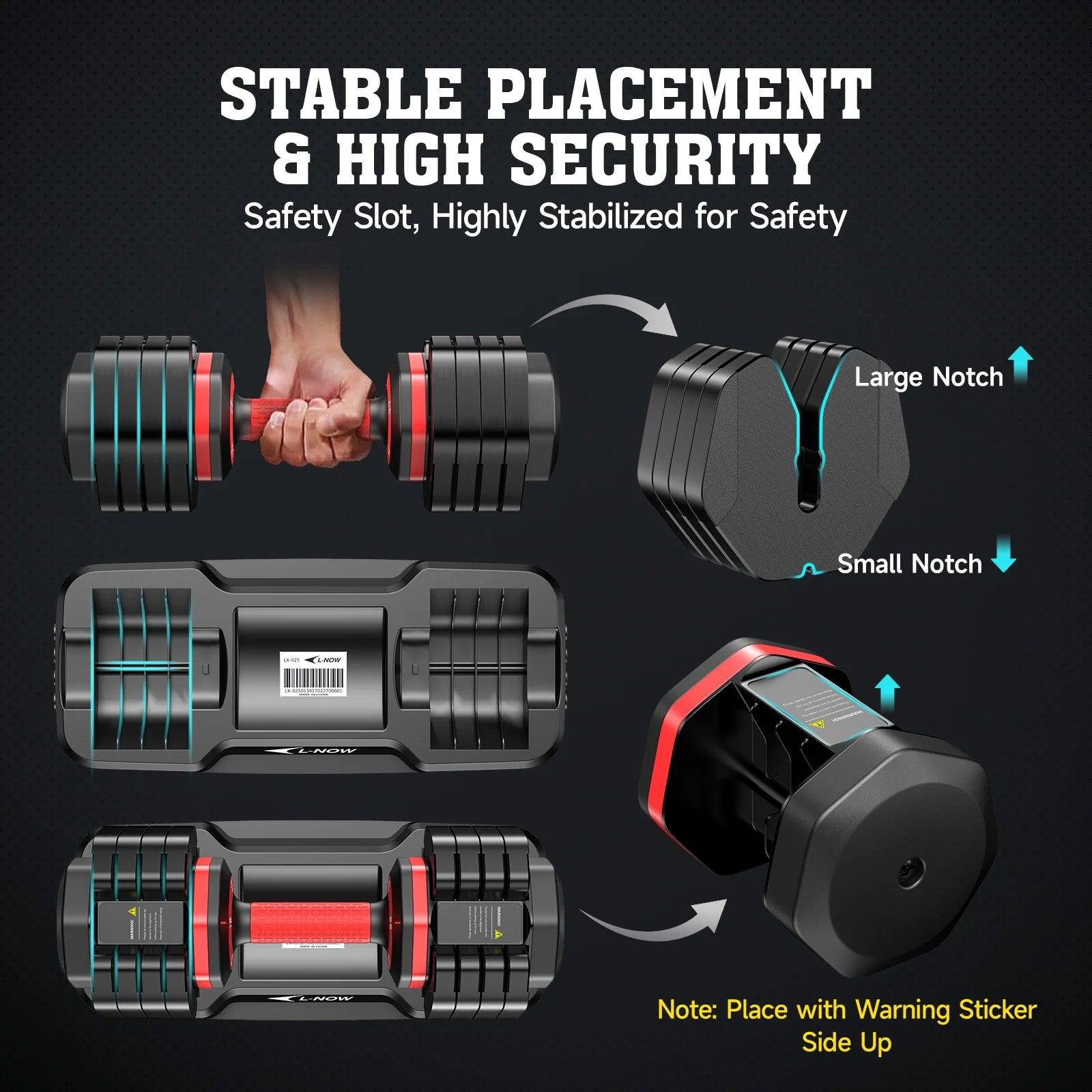 110LB Adjustable Dumbbells with High Quality Tray 15Lb to 55Lb Adjustable Dumbbell for Home Gym Exercise Equipment, ‌‌Christmas Gift