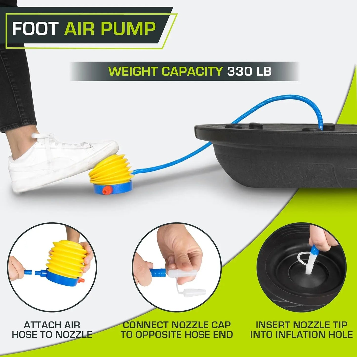 Balance Trainer Stability Exercise Half Ball with Resistance Bands and Pump for Yoga Aerobics Home Gym Workout