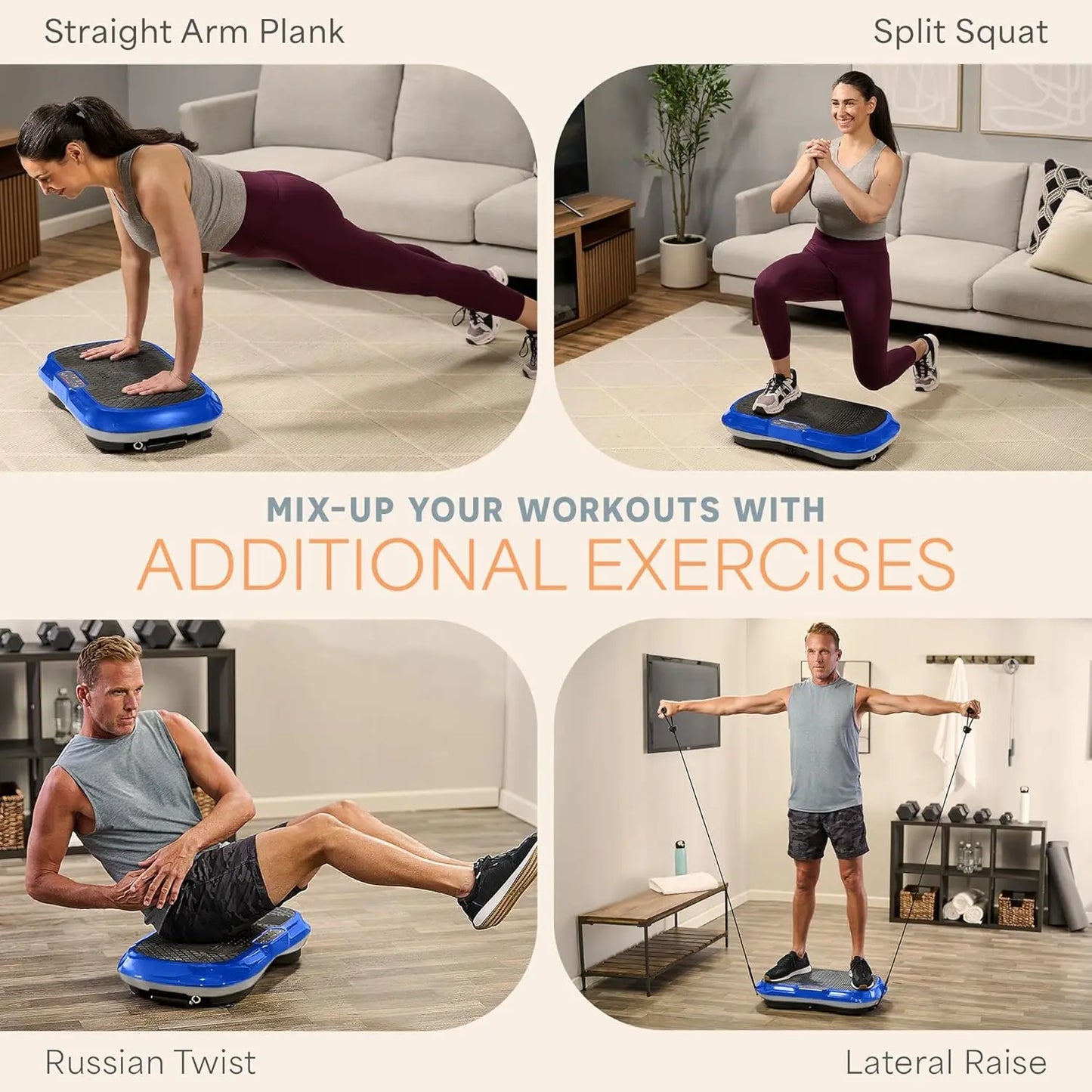 Waver Vibration Plate Exercise Machine – High-Intensity Vibration Plate for Lymphatic Drainage – Full-Body Workout Vibrating Platform with Loop Bands – Fitness Equipment for Strength & Toning Healthjourneyshop