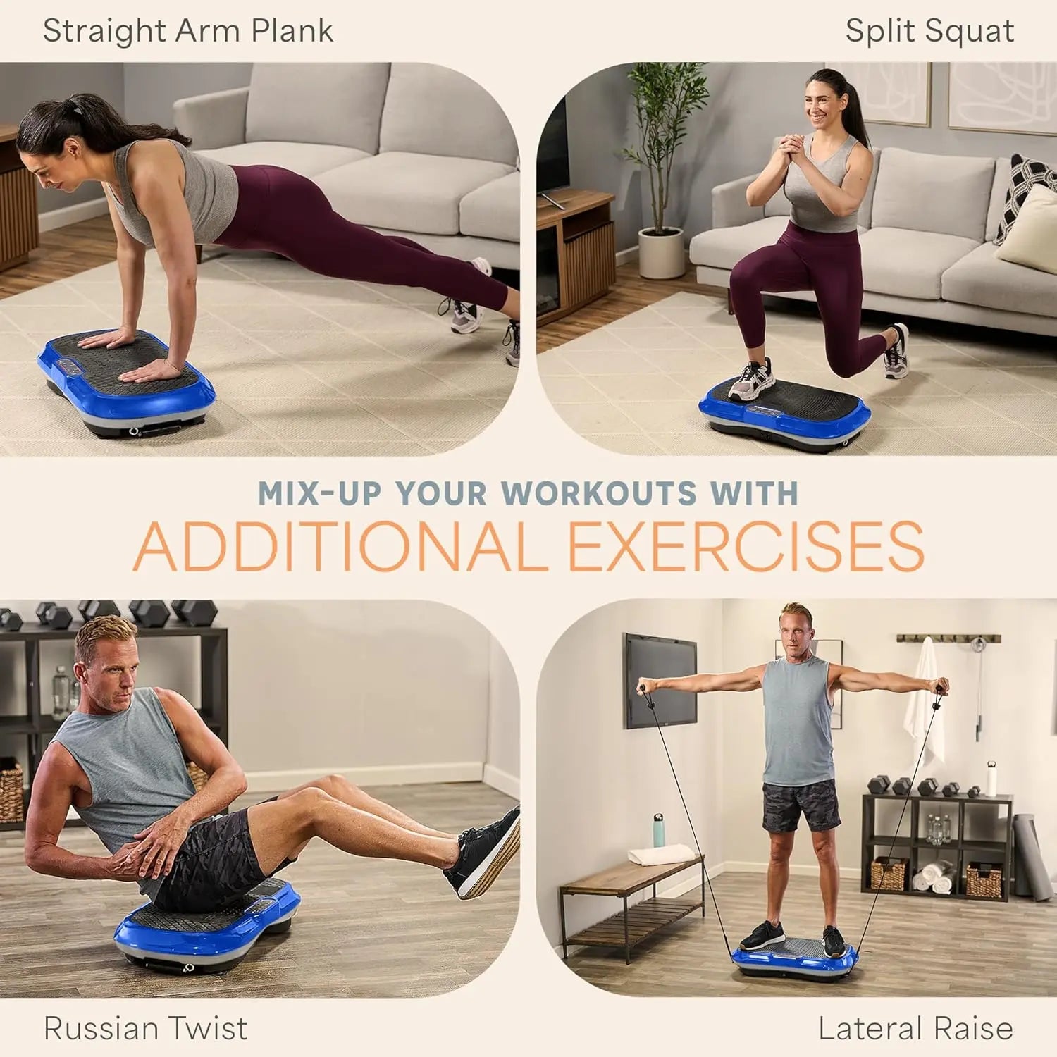 Waver Vibration Plate Exercise Machine – High-Intensity Vibration Plate for Lymphatic Drainage – Full-Body Workout Vibrating Platform with Loop Bands – Fitness Equipment for Strength & Toning Healthjourneyshop